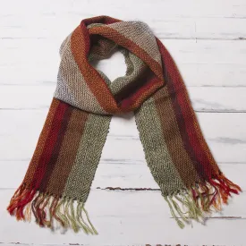 Dream of Colors Handwoven 100% Alpaca Scarf with Stripes from Peru