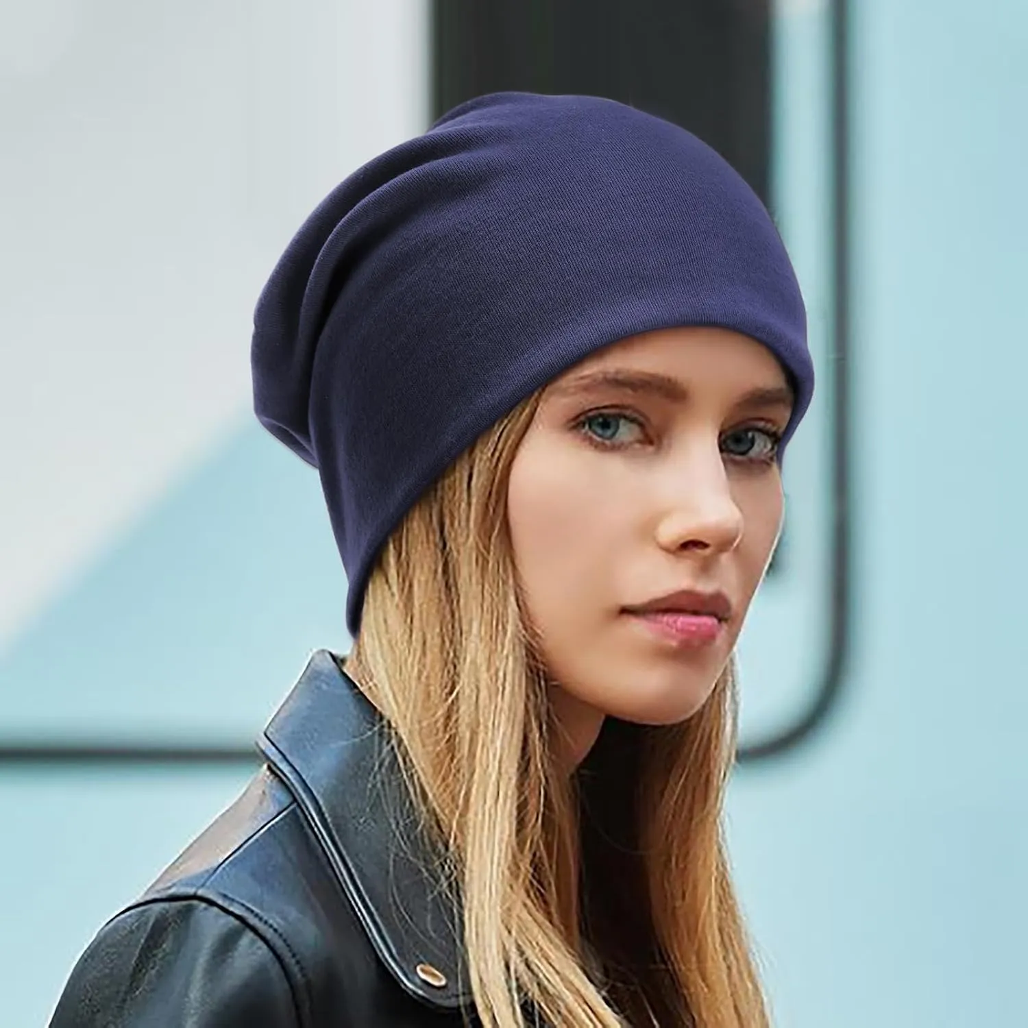 DRESHOW Cotton Slouchy Beanie Hats for Women Men Soft Chemo Headwear Hip Hop Beanie Head Wrap Cap Skull Hats Sleeping Cap