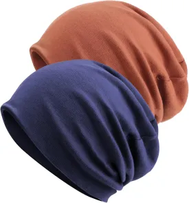 DRESHOW Cotton Slouchy Beanie Hats for Women Men Soft Chemo Headwear Hip Hop Beanie Head Wrap Cap Skull Hats Sleeping Cap