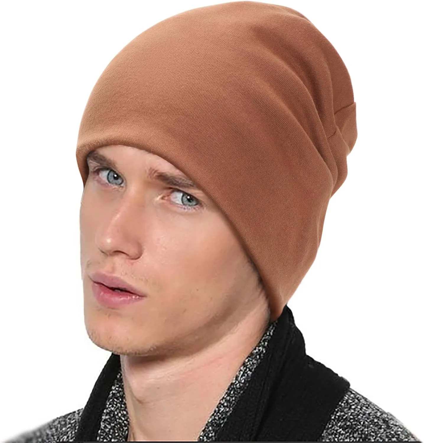 DRESHOW Cotton Slouchy Beanie Hats for Women Men Soft Chemo Headwear Hip Hop Beanie Head Wrap Cap Skull Hats Sleeping Cap