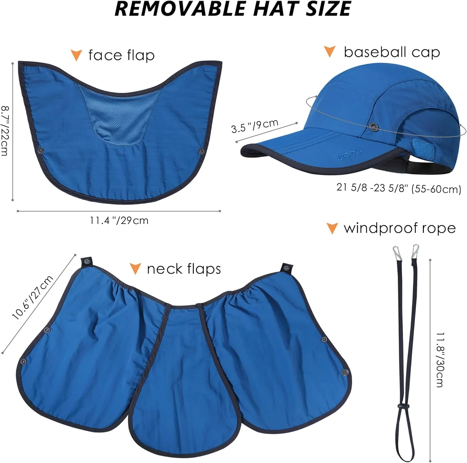 GADIEMKENSD UPF 50  Folding Fishing Hat 360 Outdoor Sun Hat