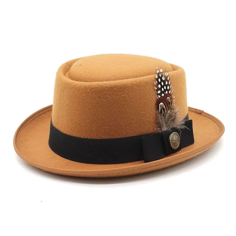 Giovanni Feather Porkpie Hat