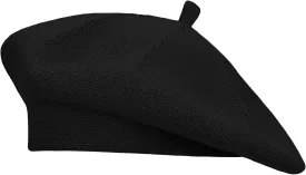Gllutt Cashmere Beret Hat French Style Stretchy Knitting Solid Color Both Side Usable