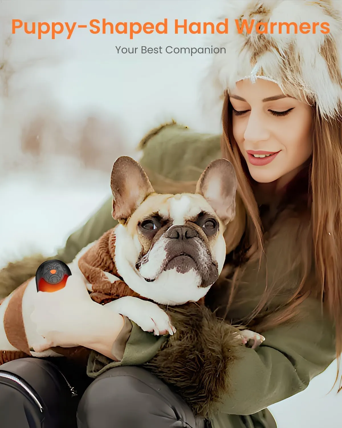 Hand Warmers Rechargeable 2 Pack, 8000mAh Electric Reusable Hand Warmer, Magnetic 2 in 1 Puppy-Shaped Portable Pocket USB Handwarmers with All Day Warmth, Best Warm Winter Gift Women Men