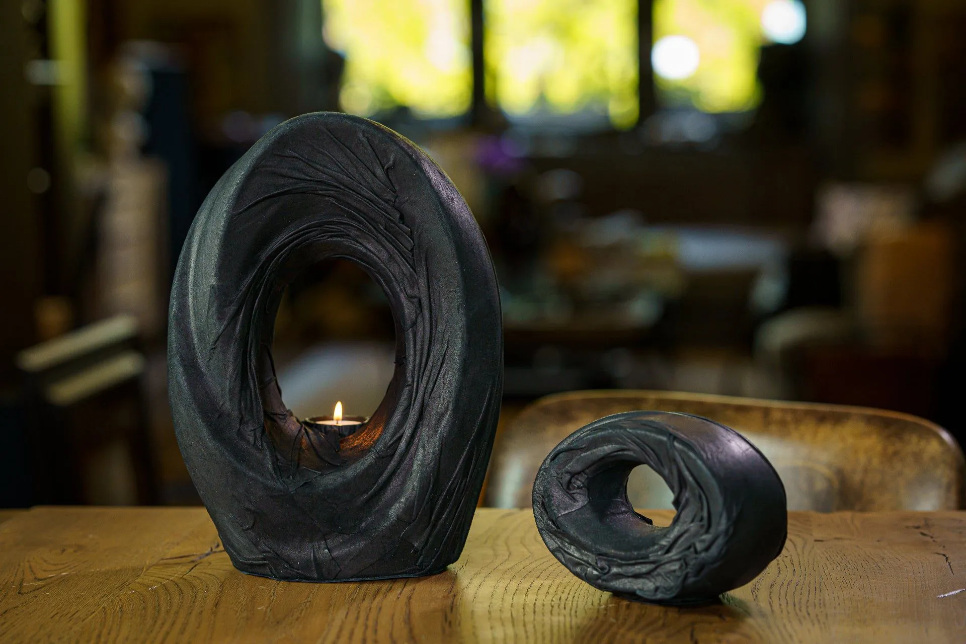 Handmade Cremation Urn for Ashes "The Passage" - Exclusive Leather Edition