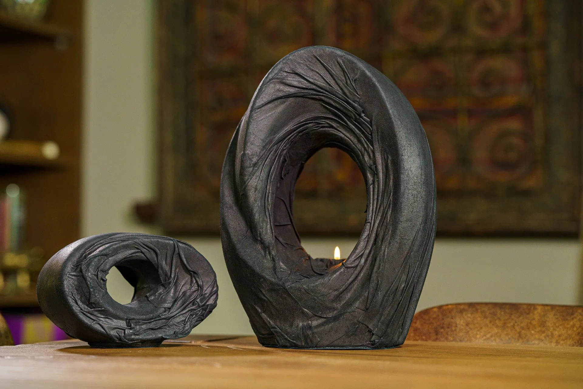 Handmade Cremation Urn for Ashes "The Passage" - Exclusive Leather Edition