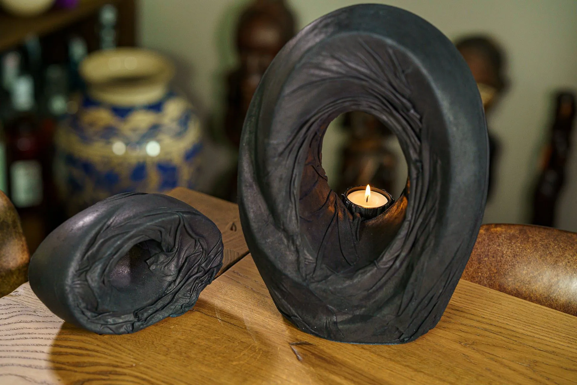 Handmade Cremation Urn for Ashes "The Passage" - Exclusive Leather Edition