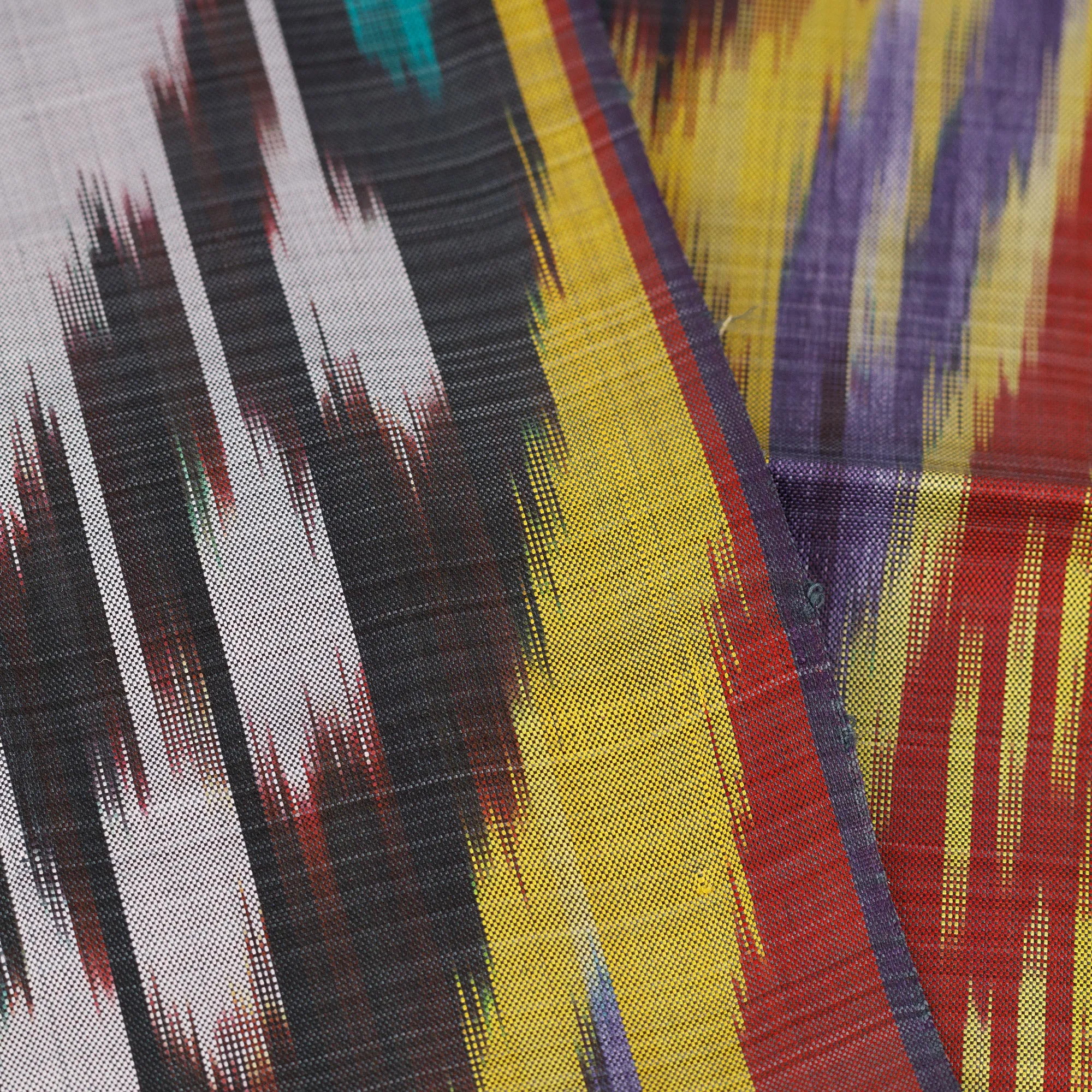 Handwoven Traditional Silk Scarf in Yellow and Red Hues - Yellow Samarkand Renaissance | NOVICA