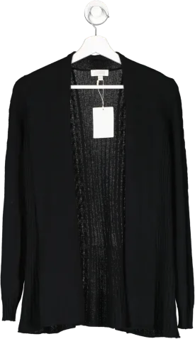 Kinross Cashmere Black 100% Cashmere Cardigan UK XS