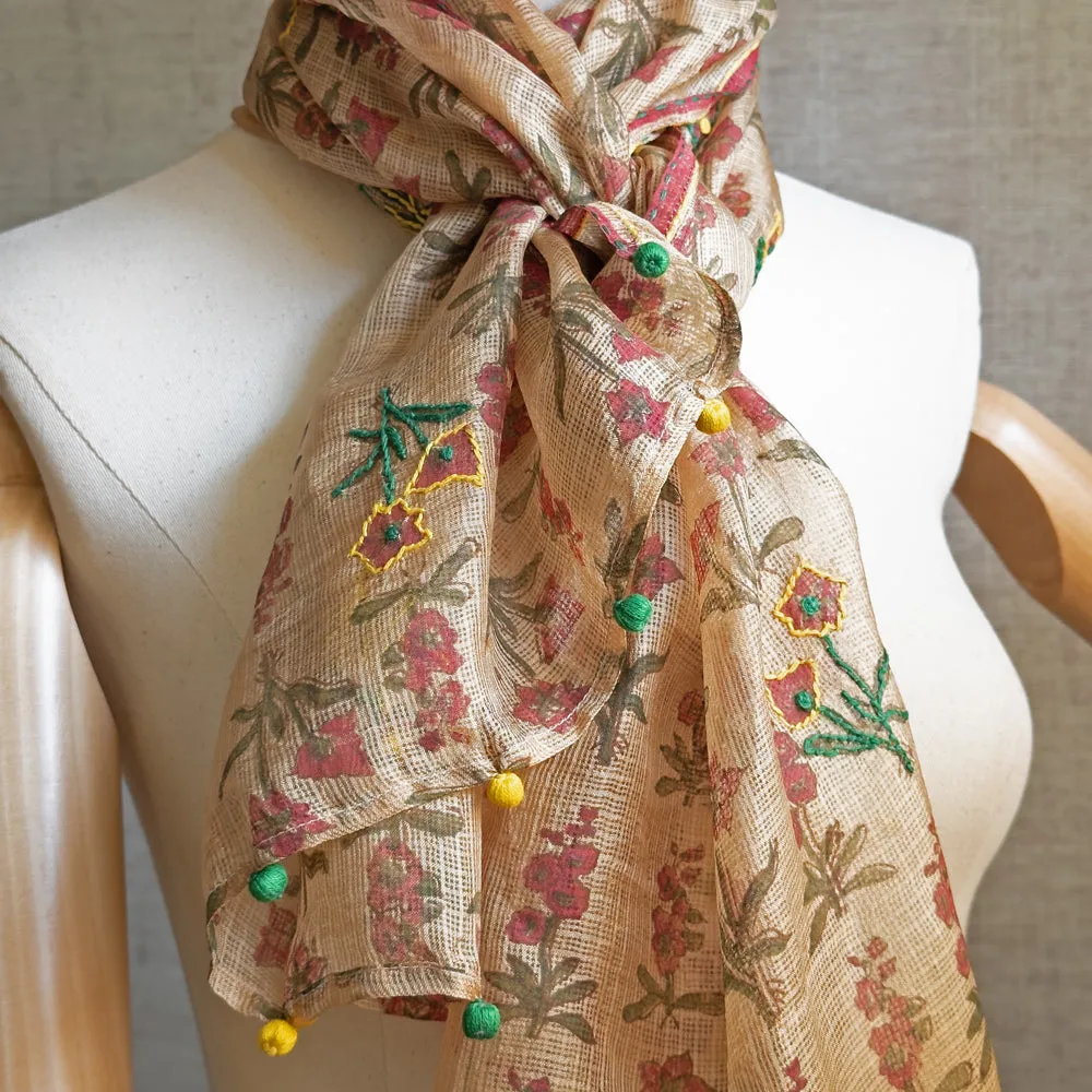 Kota Silk Field of Flowers Scarf