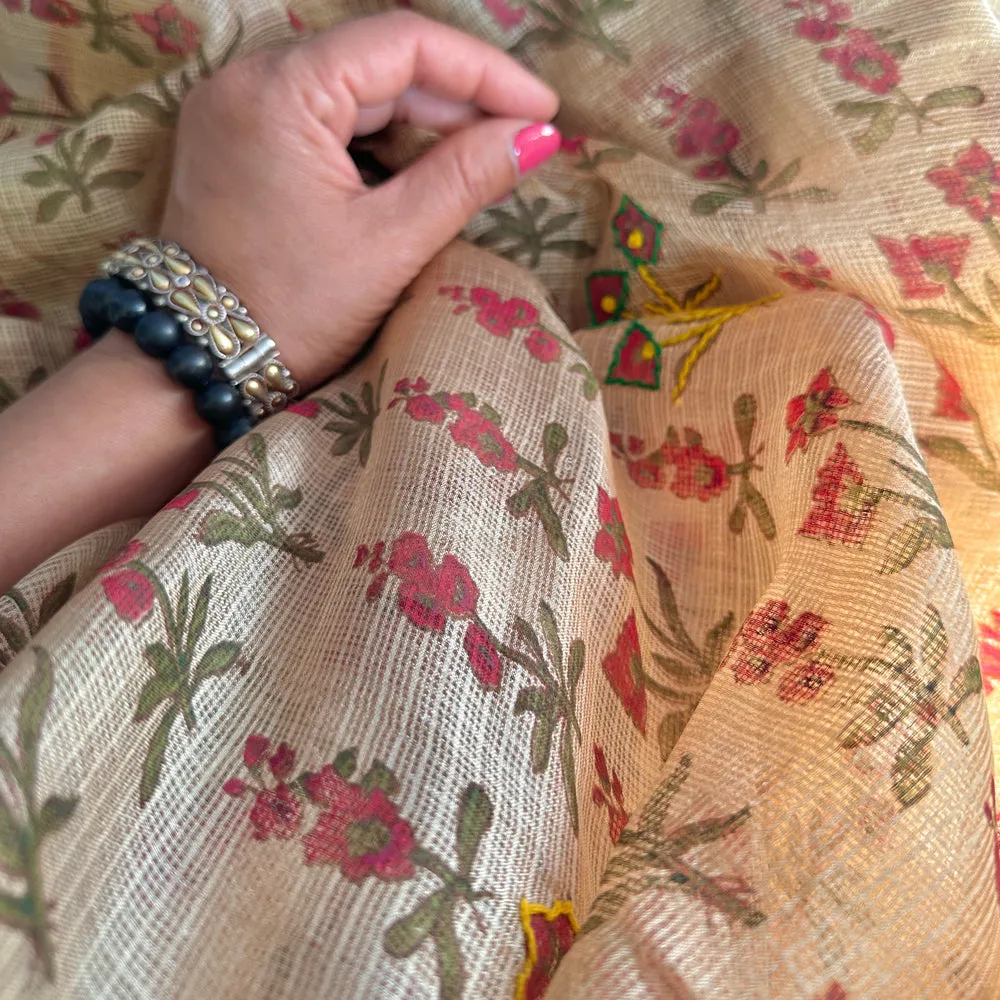 Kota Silk Field of Flowers Scarf