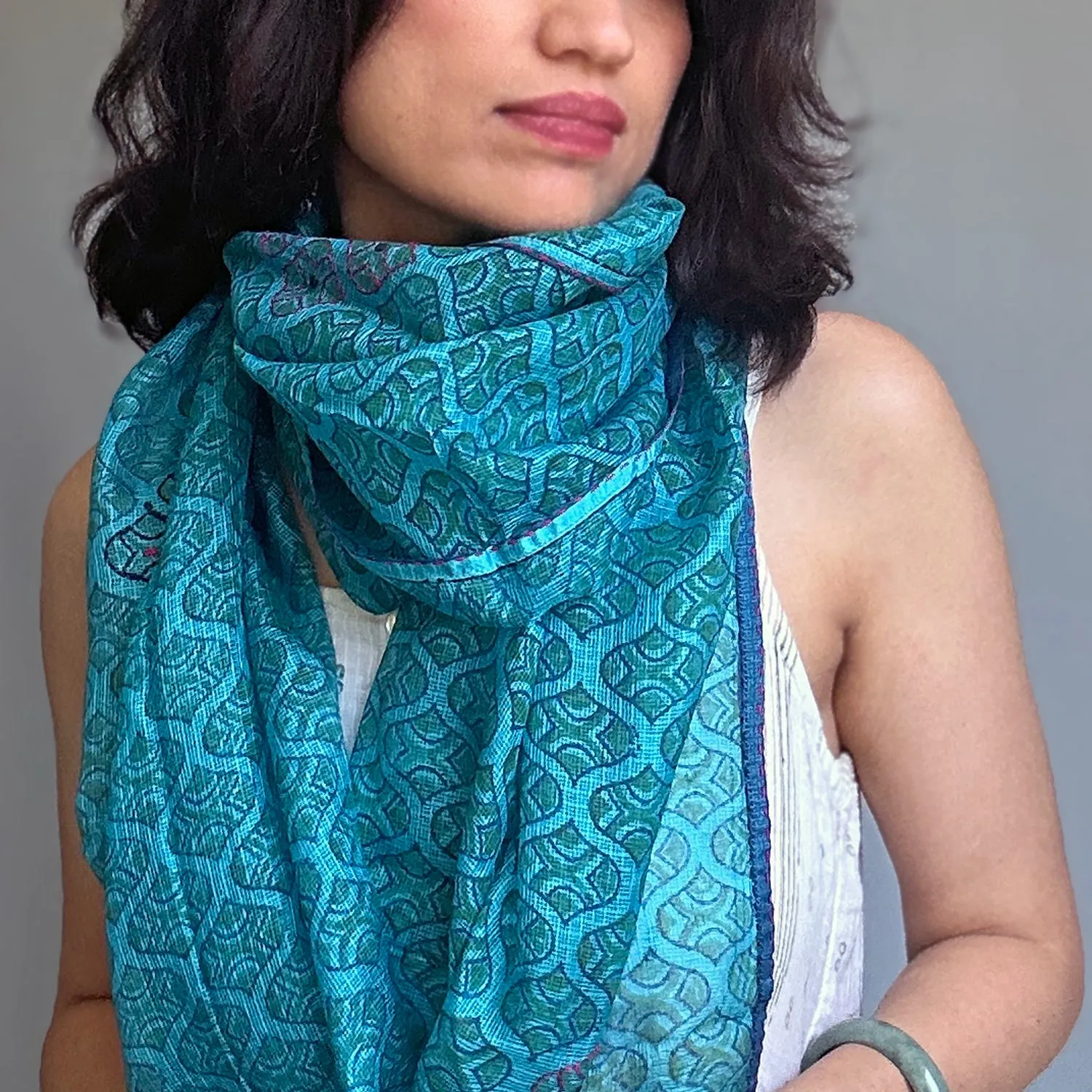 Kota Silk Square Turkish Ornament Scarf