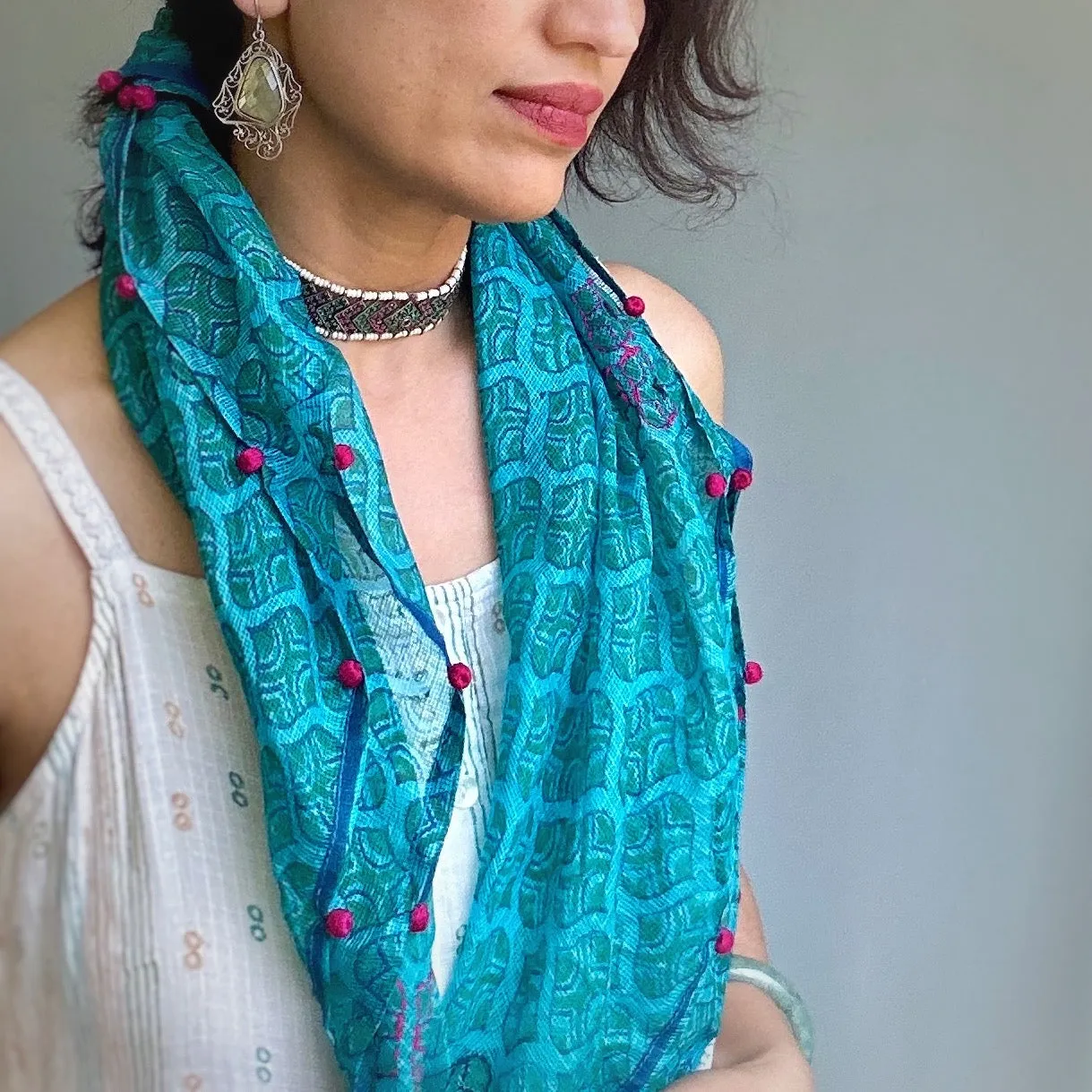 Kota Silk Square Turkish Ornament Scarf