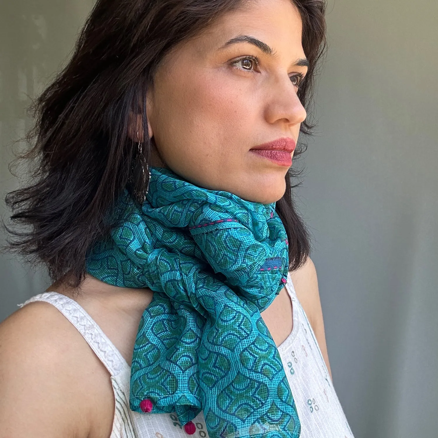 Kota Silk Square Turkish Ornament Scarf