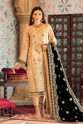 Latest designer embroidered party net outfit in gold color # P2439