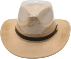 LIDHAY Cowboy Hat for Women Men Felt Wide Brim Cowgirl Hat Western Suede Hats for Cowboys and Cowgirls with Belt Buckle