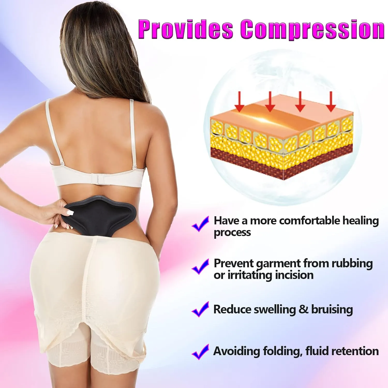 Lipo Foam Back Board, BBL Lumbar Molder, Lipo Board Post Surgery, BBL Post Surgery Supplies, Back Compression Lipo Foam Board, Tabla Moldeadora for BBL & Liposuction Post Surgery Recovery(Black)
