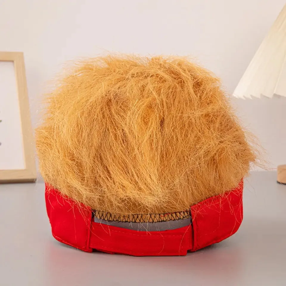 Luxury Gifts,2024 US Election Wig Cap Baseball Cap Hot Hat Wide Brim Hat Red Embroidered Hat