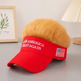 Luxury Gifts,2024 US Election Wig Cap Baseball Cap Hot Hat Wide Brim Hat Red Embroidered Hat