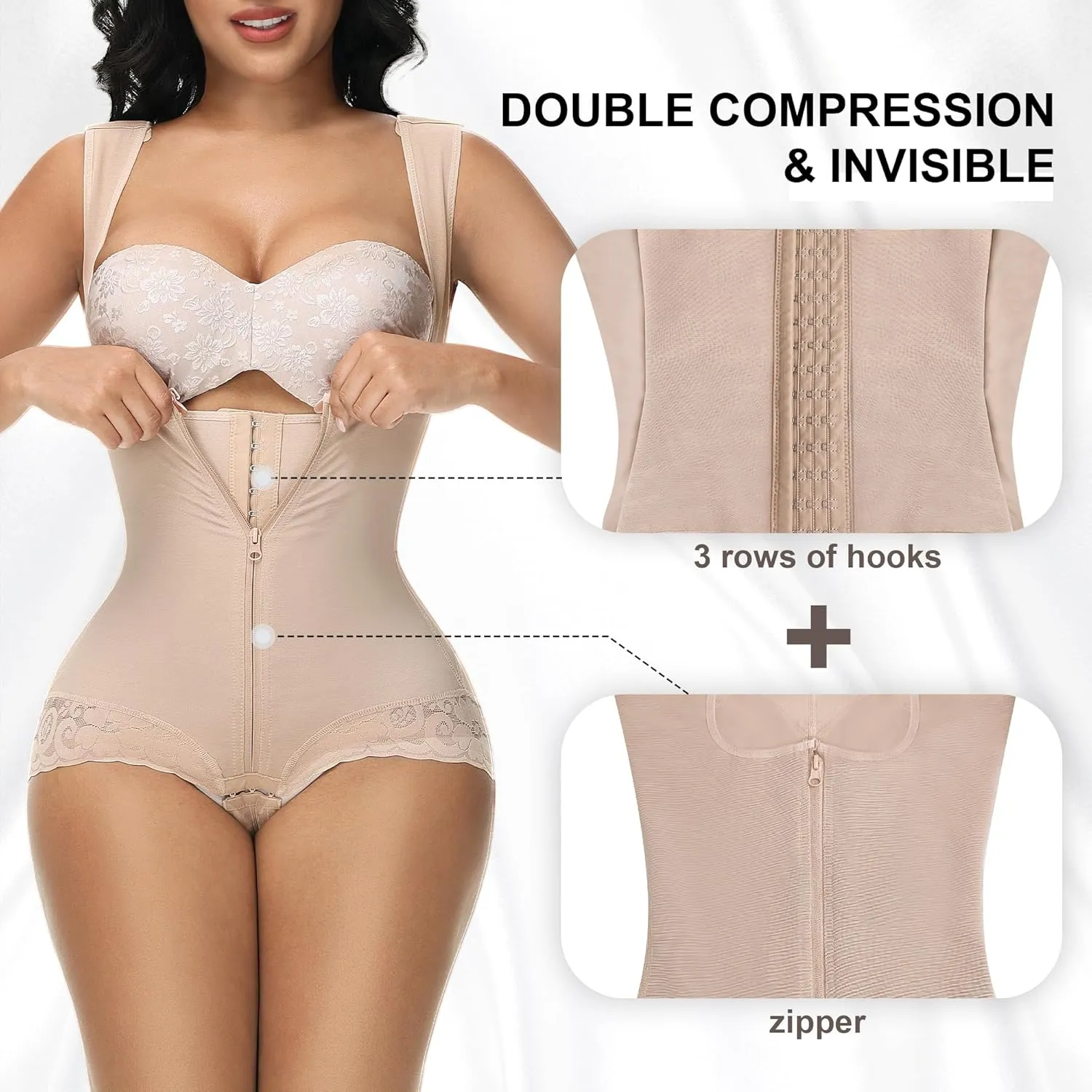 M MYODRESS Fajas Colombianas Moldeadoras Shapewear Tummy Control Full Body Shaper Post Surgery Compression Garment Shaping