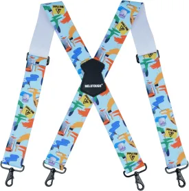 MELOTOUGH Men's Suspender 1.5/2 Inch Wide Suspenders Full Elastic X Back Suspender with Snap Hooks