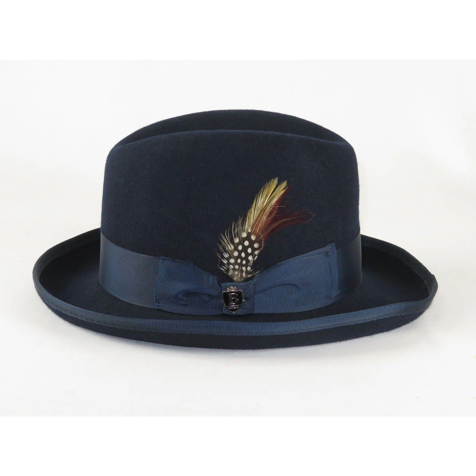 Men Bruno Capelo Dress Formal Hat Australian Wool Homburg Godfather GF102 Navy