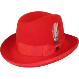 Men Bruno Capelo Dress Formal Hat Australian Wool Homburg Godfather GF105 Red