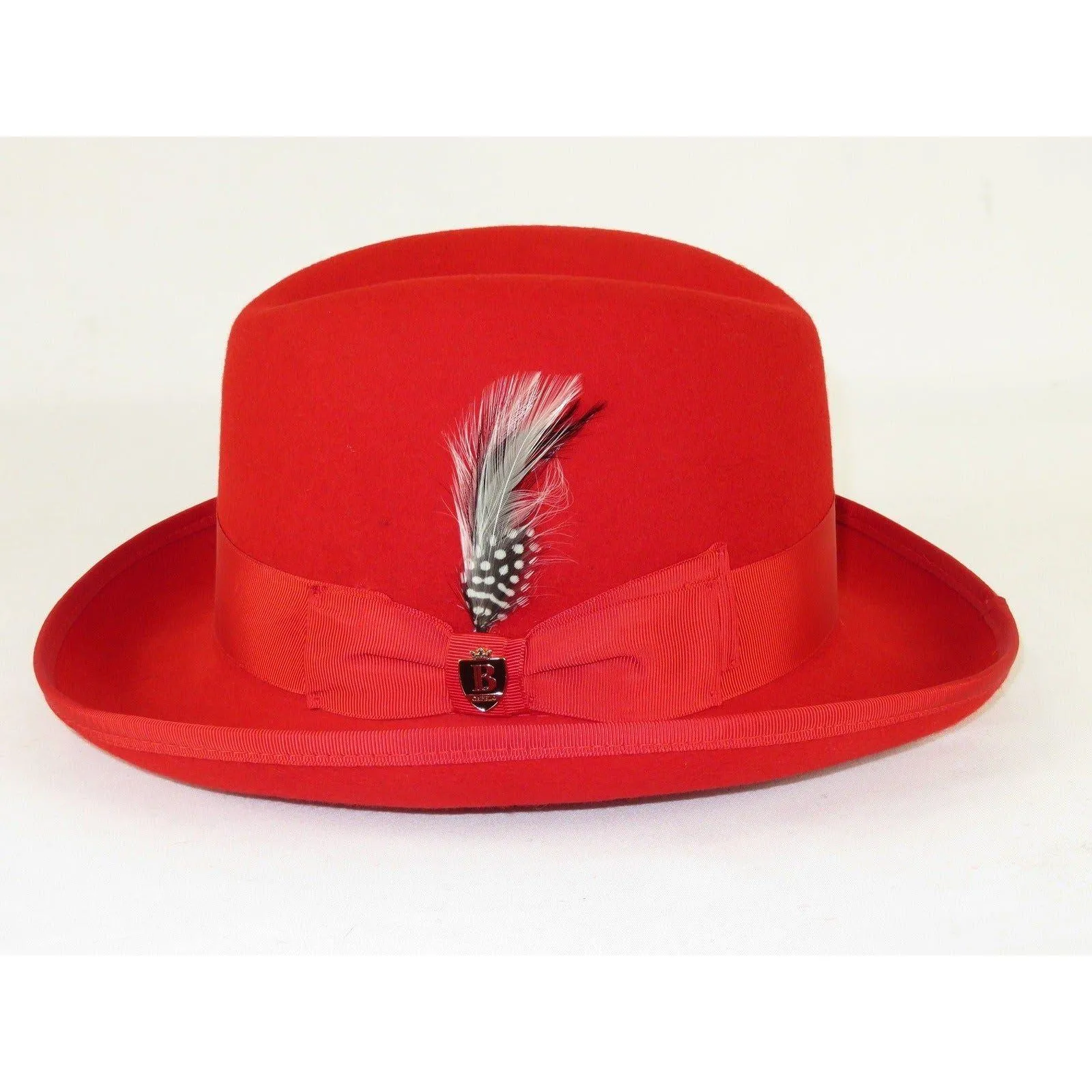 Men Bruno Capelo Dress Formal Hat Australian Wool Homburg Godfather GF105 Red