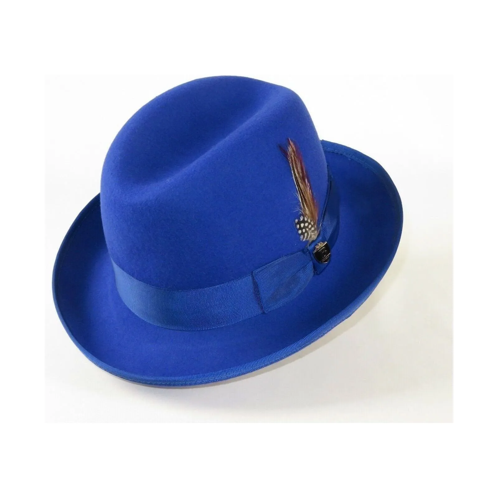 Men Bruno Capelo Dress Formal Hat Australian Wool Homburg Godfather GF108 Royal