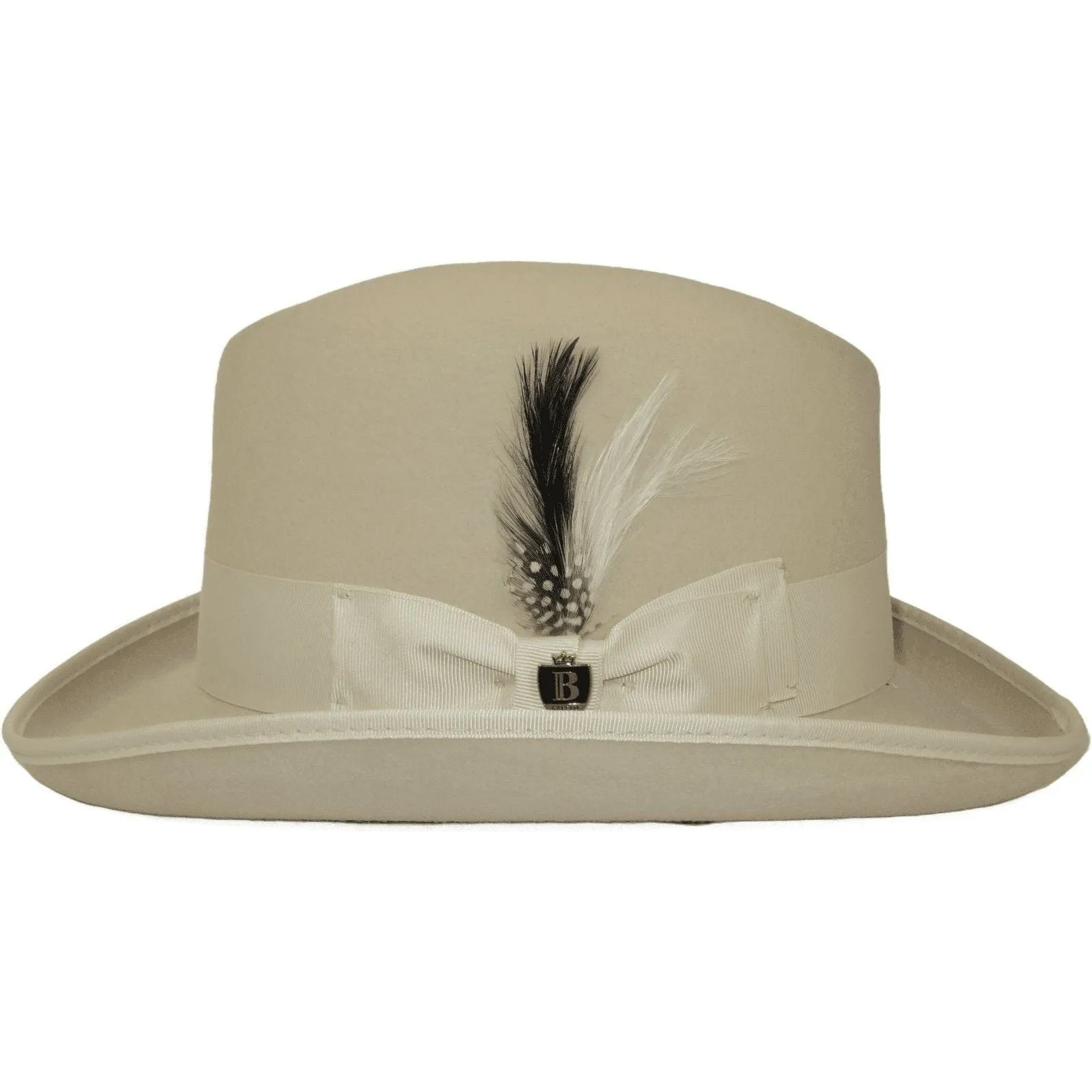 Men Bruno Capelo Dress Formal Hat Australian Wool Homburg Godfather GF110 Bone