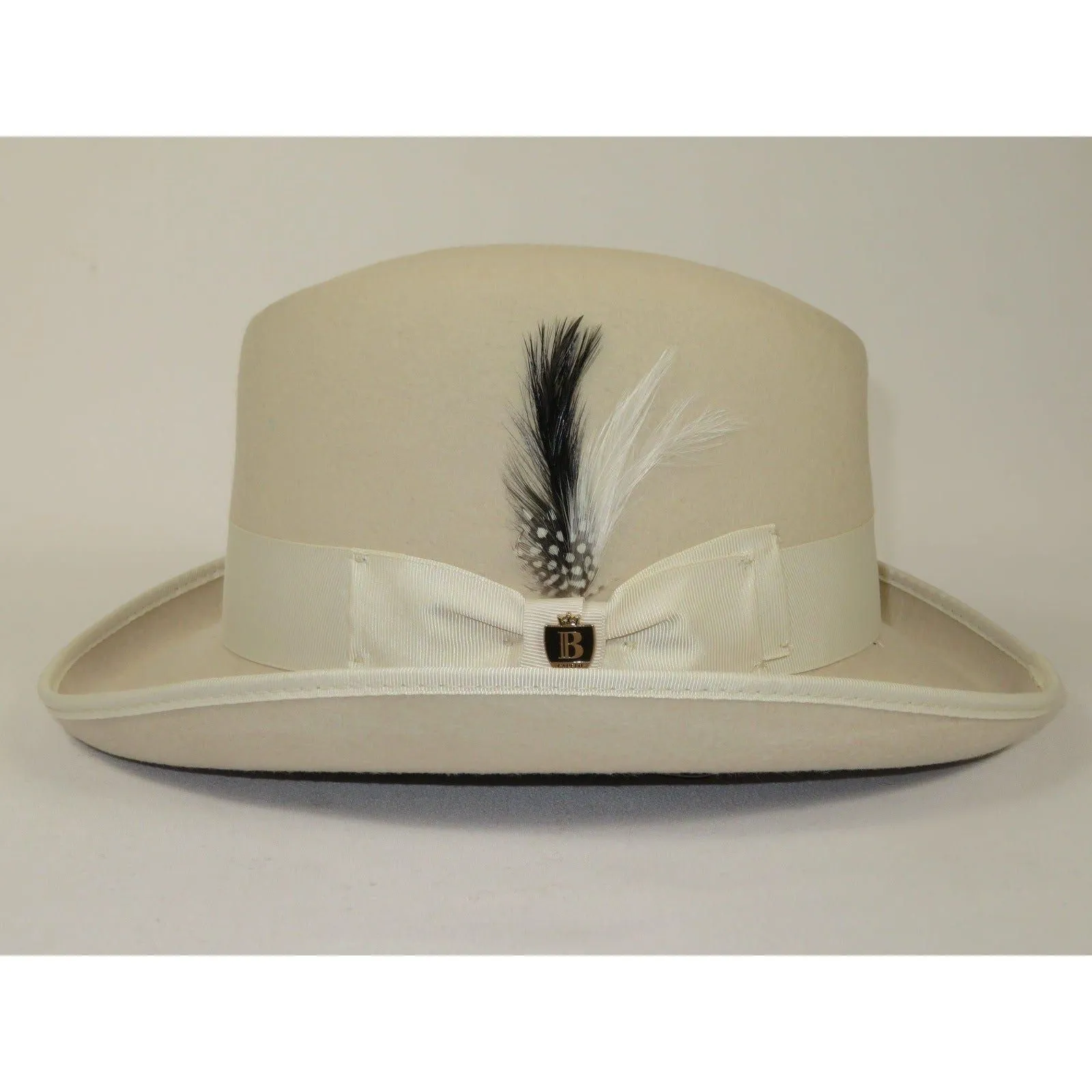 Men Bruno Capelo Dress Formal Hat Australian Wool Homburg Godfather GF110 Bone