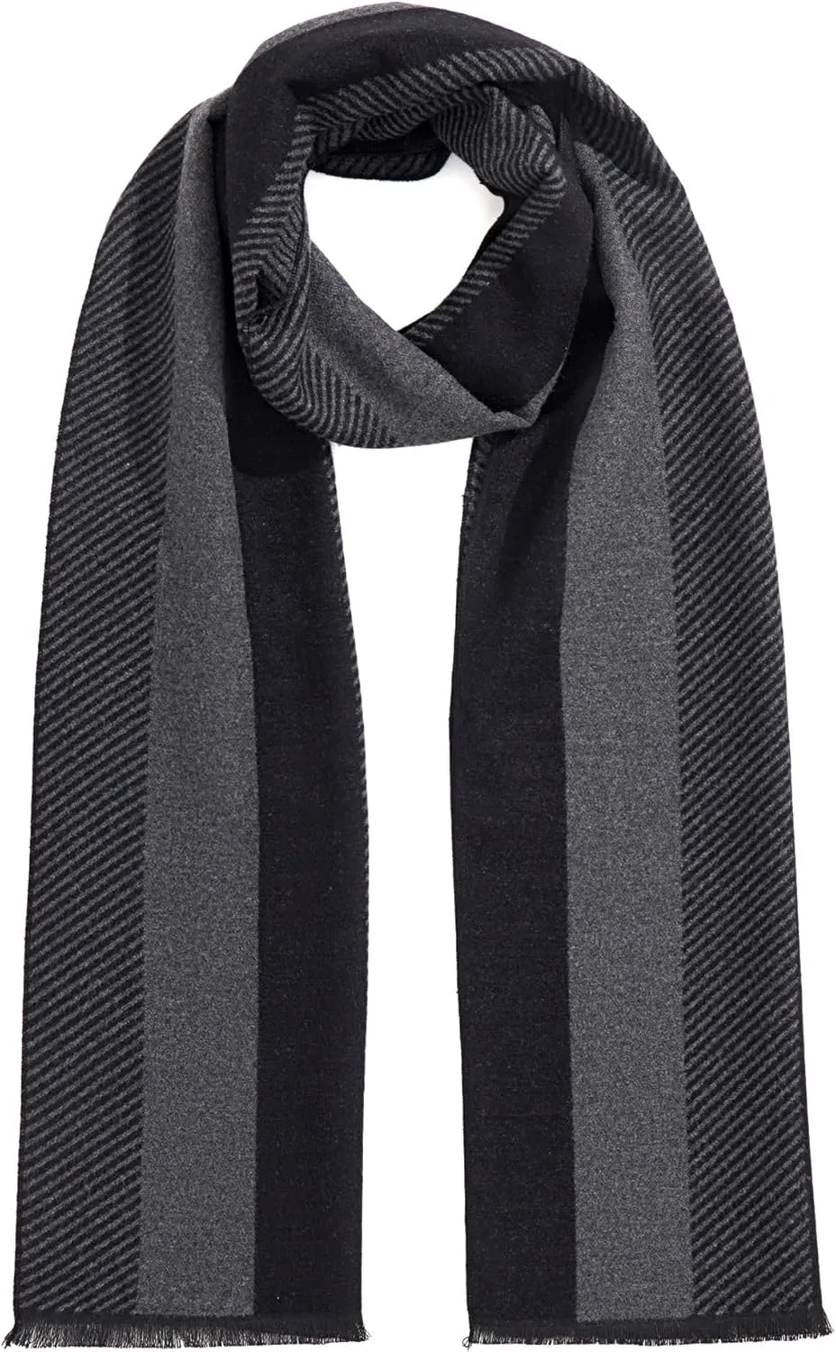 Men's Winter Warm Scarf Premium Cashmere Feel, Luxuriously Soft Long Plaid Pattern