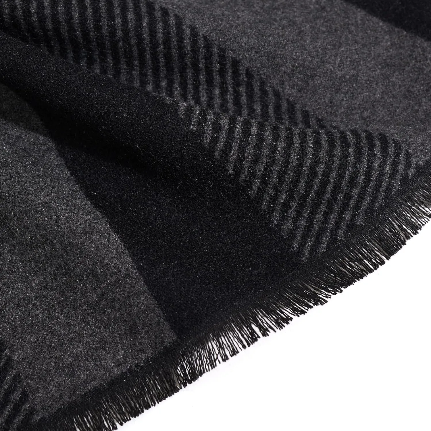 Men's Winter Warm Scarf Premium Cashmere Feel, Luxuriously Soft Long Plaid Pattern