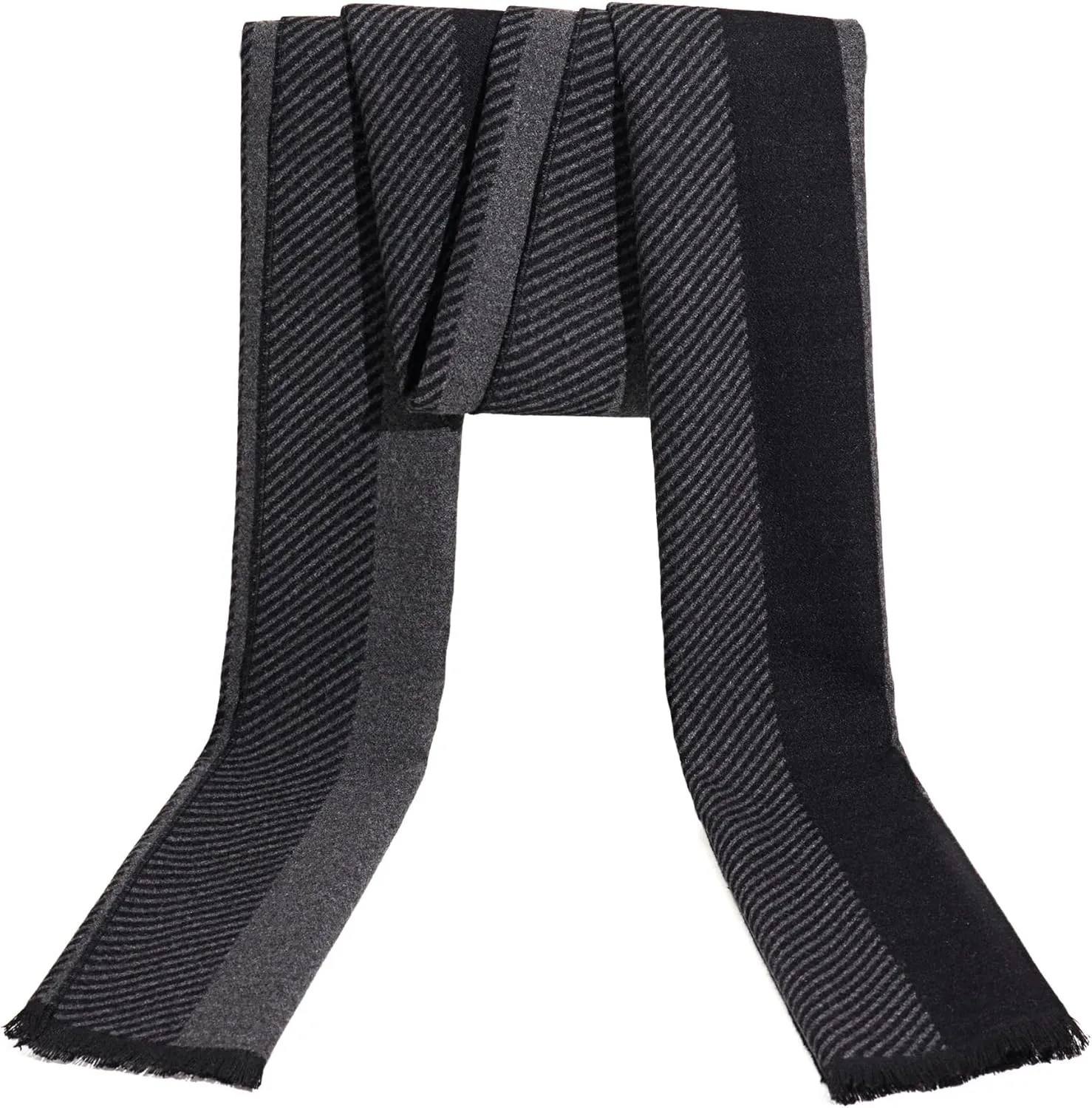 Men's Winter Warm Scarf Premium Cashmere Feel, Luxuriously Soft Long Plaid Pattern