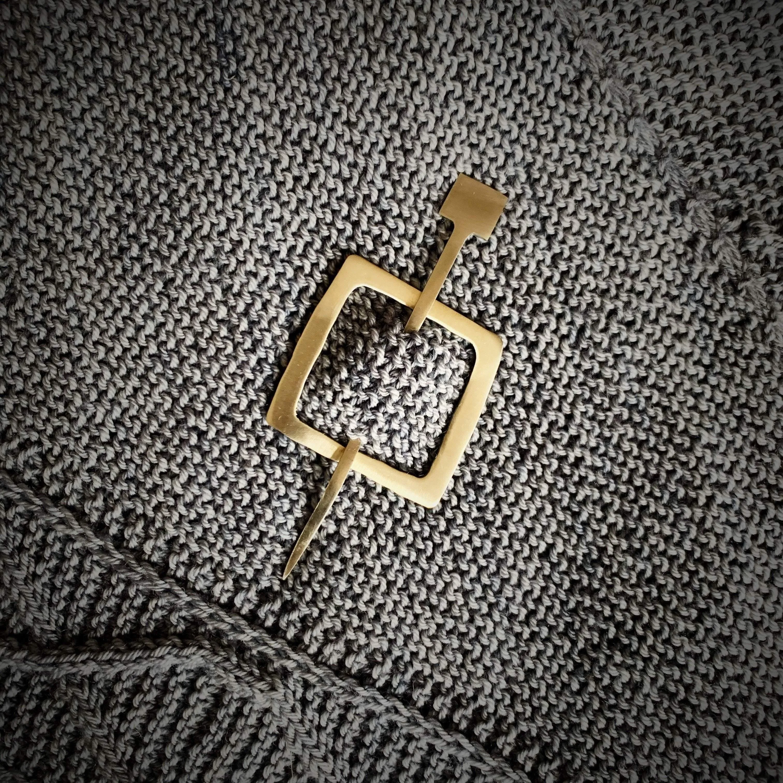 Mid Century Modern Square Cuff / Shawl Pin