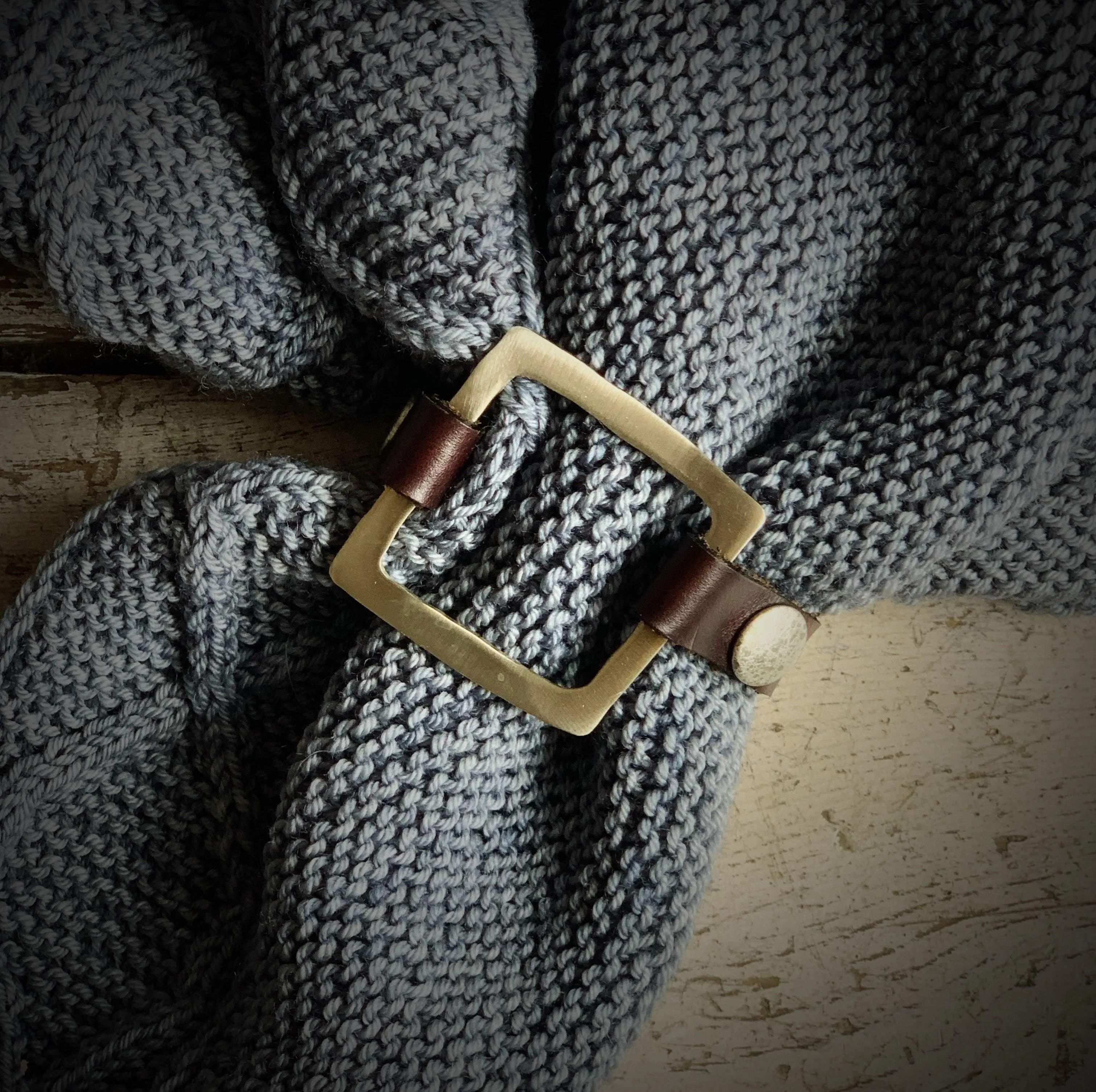 Mid Century Modern Square Cuff / Shawl Pin