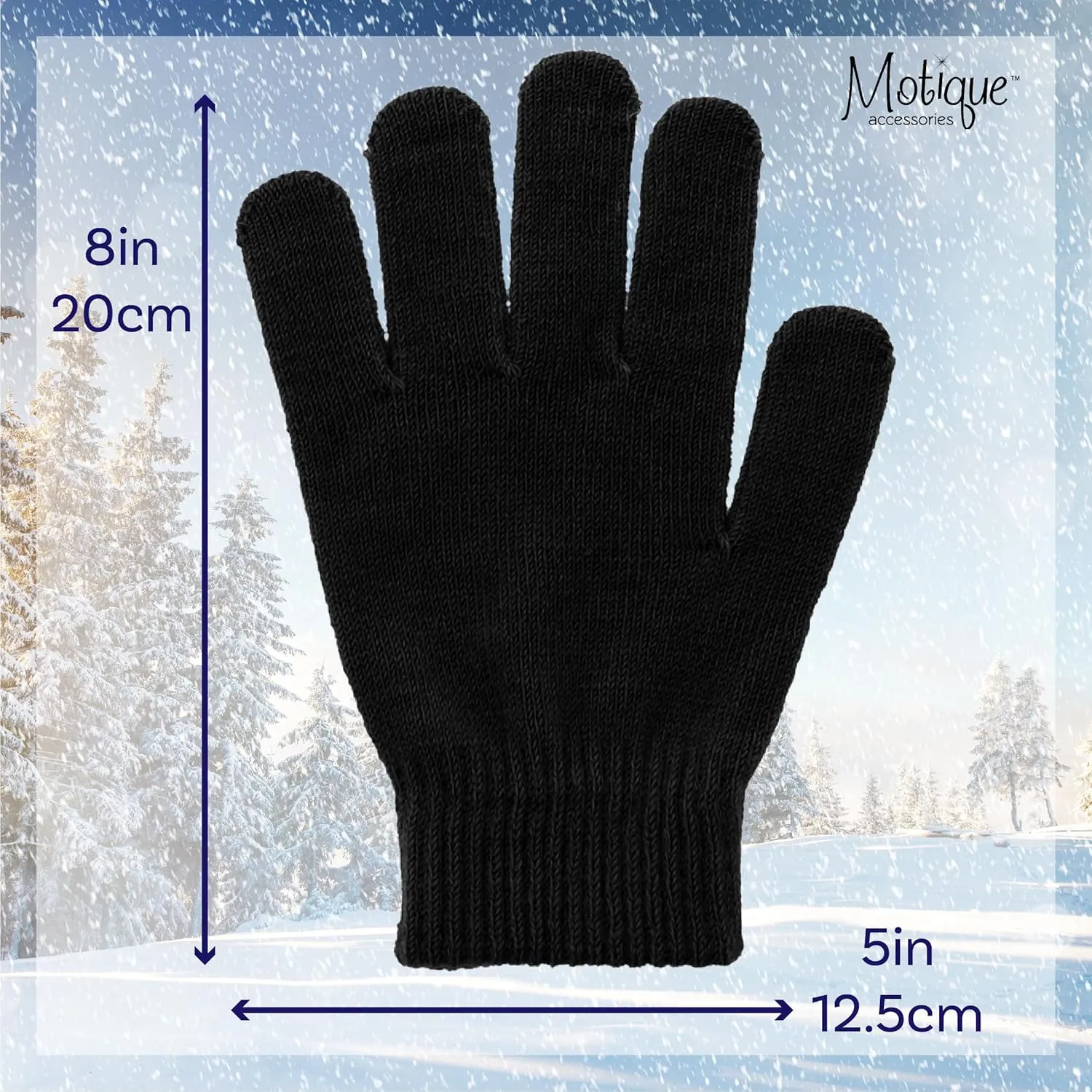 Motique Accessories Ladies Gloves Magic Knit Gloves for Women Solid Colors