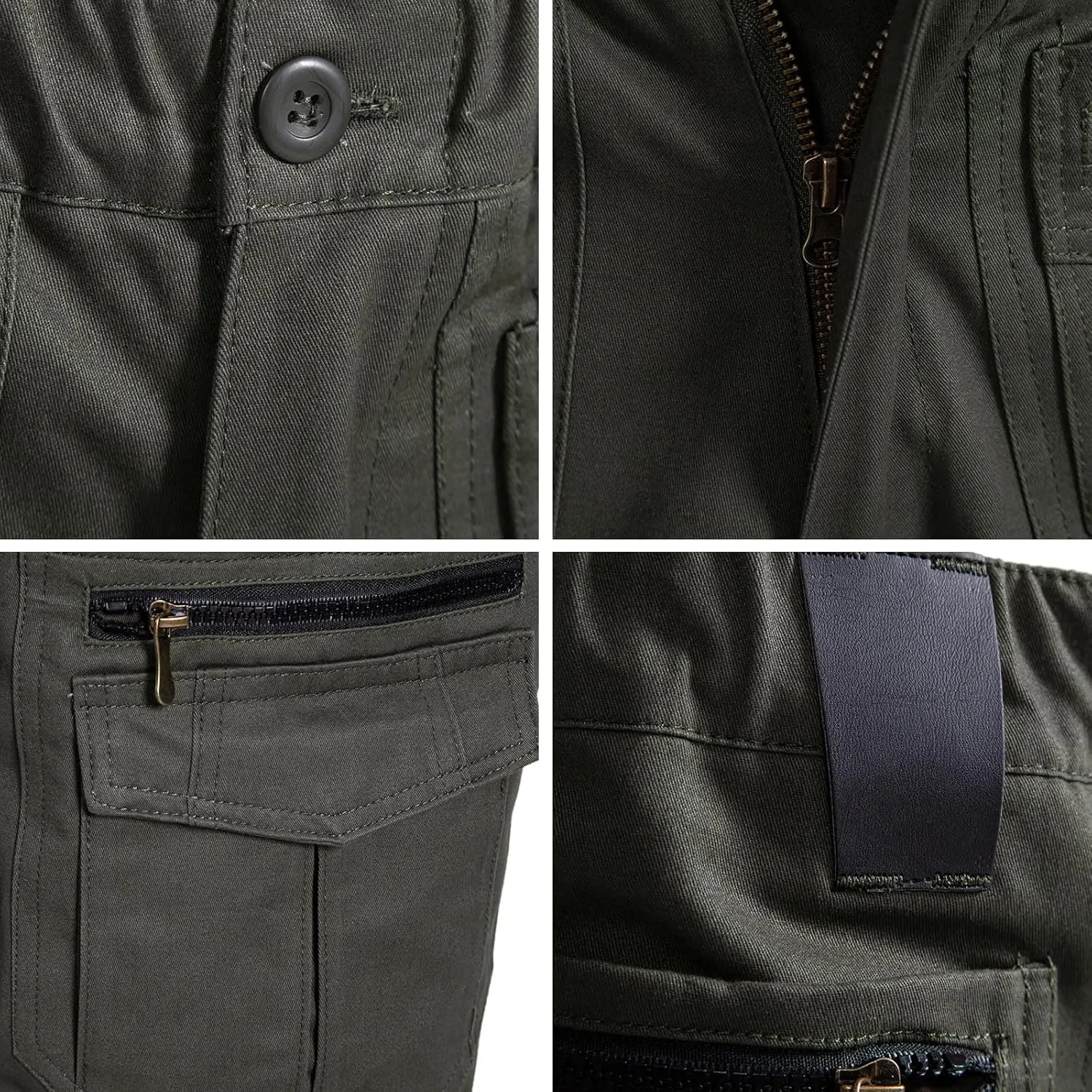 Mylldey Mens Cargo Shorts 12 Pockets Hiking Shorts Regular Fit Men Elastic Waist Cotton Cargo Shorts