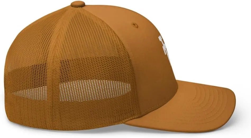 NG Upside Down LA Embroidered Curved Bill Trucker Hat Mid Crown Adjustable Los Angeles Cap