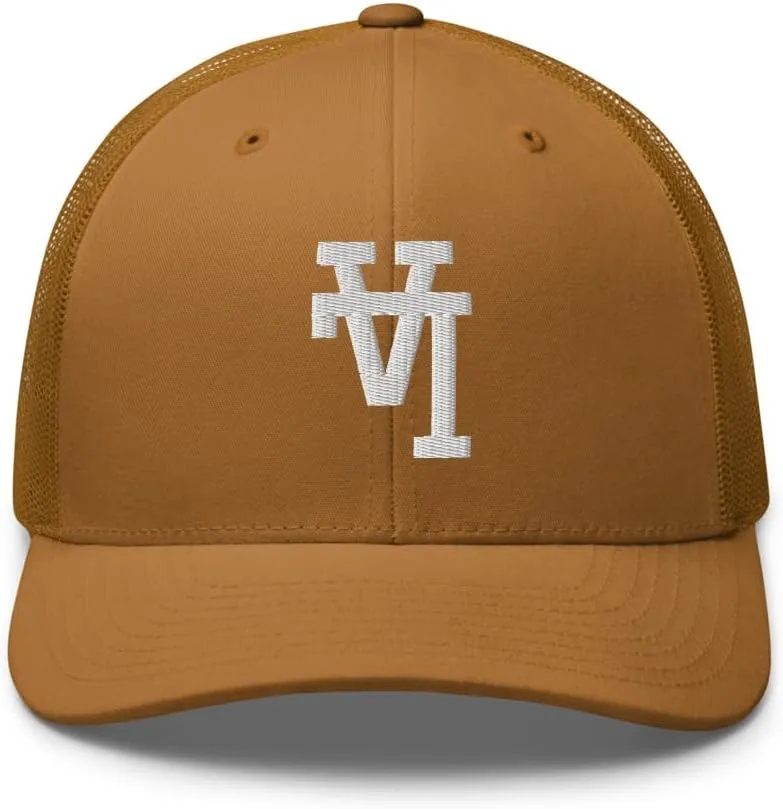 NG Upside Down LA Embroidered Curved Bill Trucker Hat Mid Crown Adjustable Los Angeles Cap