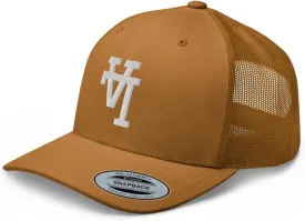 NG Upside Down LA Embroidered Curved Bill Trucker Hat Mid Crown Adjustable Los Angeles Cap