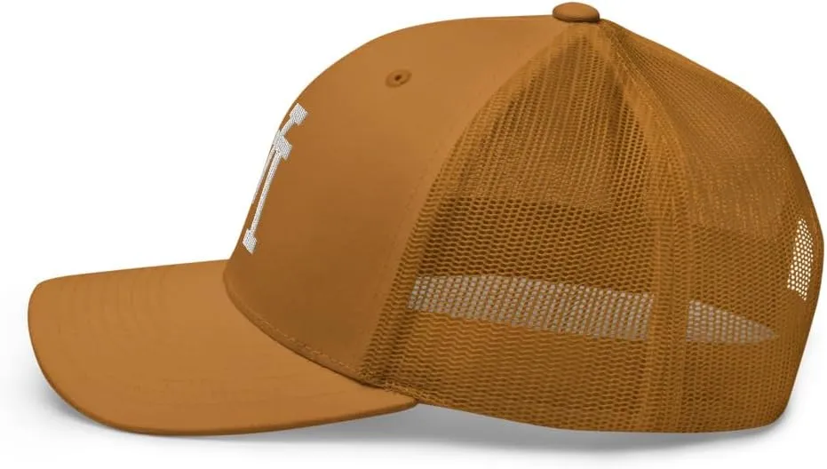 NG Upside Down LA Embroidered Curved Bill Trucker Hat Mid Crown Adjustable Los Angeles Cap