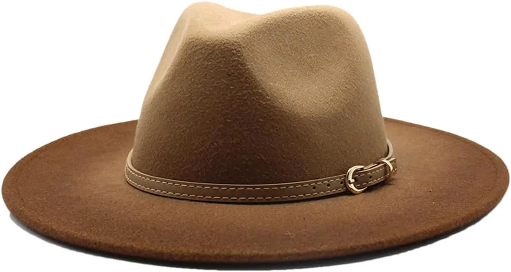 Niiyyjj British Style Winter Wool Wide Brim Fedoras Cap Men Women Panama Style Jazz Hats Party Hat