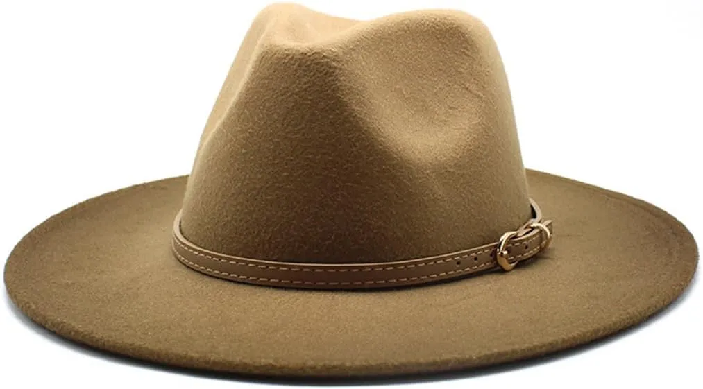 Niiyyjj British Style Winter Wool Wide Brim Fedoras Cap Men Women Panama Style Jazz Hats Party Hat