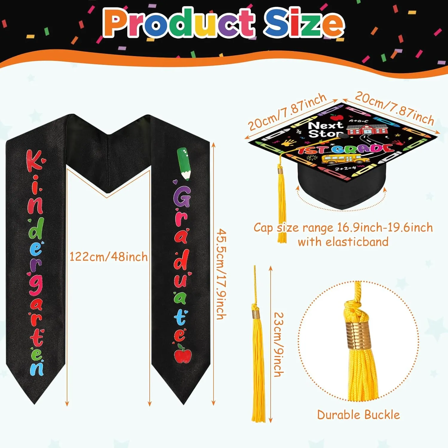 Preschool Graduation Cap and Stole for Kids Kindergarten Graduation, Next Stop 1st Grade Graduation Cap Kindergarten