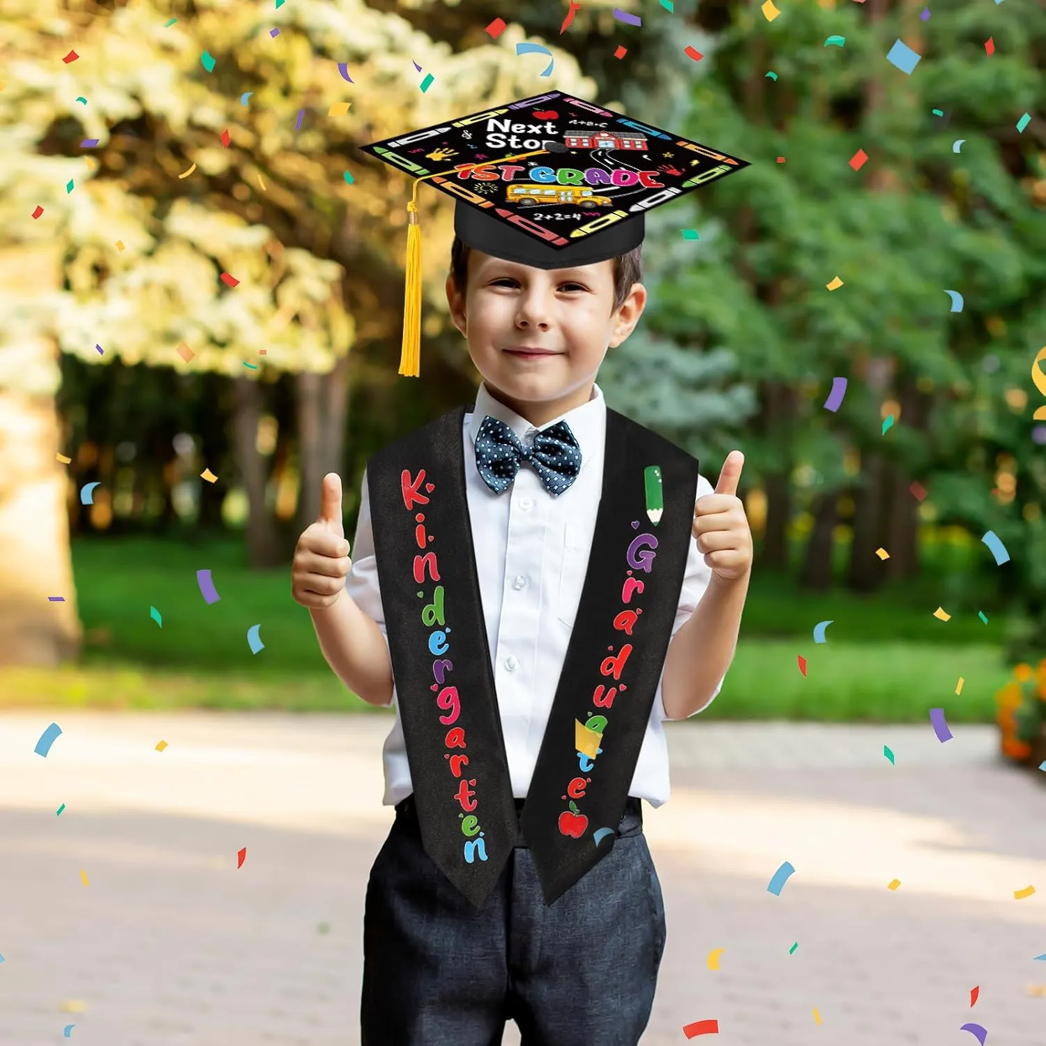 Preschool Graduation Cap and Stole for Kids Kindergarten Graduation, Next Stop 1st Grade Graduation Cap Kindergarten