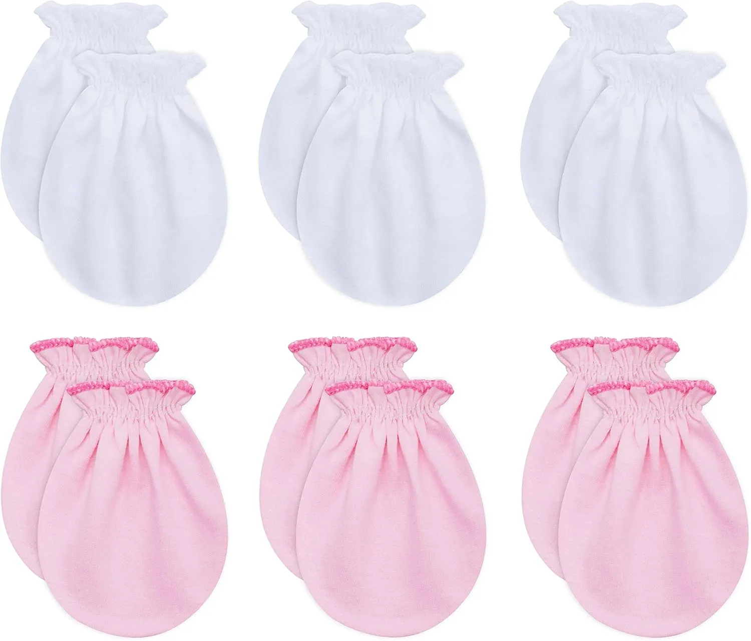 RATIVE No Scratch Mittens and Caps 100% Cotton for Newborn Baby 0-6 Months Boys Girls