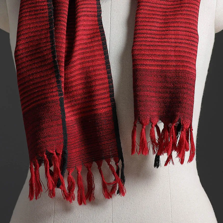 Red - Kumaun Handwoven Merino Wool Scarf 264
