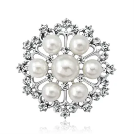Rhinestone alloy anti-pearl flower brooch-Fashion Accessories-Holiday brooch-the perfect gift for women