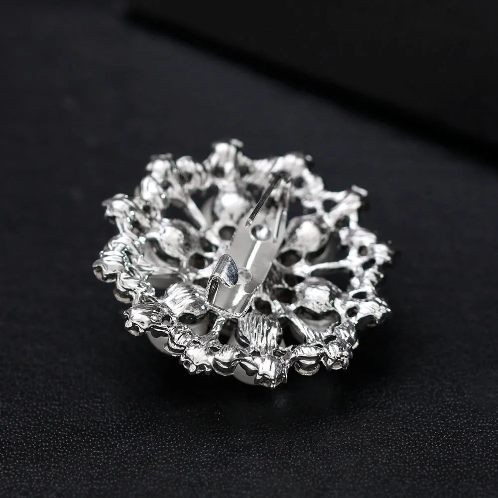 Rhinestone alloy anti-pearl flower brooch-Fashion Accessories-Holiday brooch-the perfect gift for women